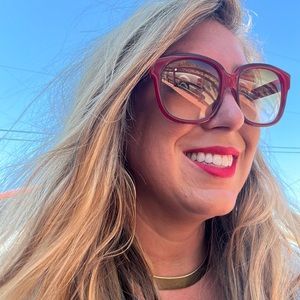 Emmanuelle Khanh vintage red sunglasses, good vintage condition-l